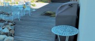 Outdoor deck incorporating nature