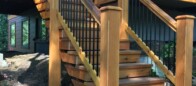 Custom wooden exterior stairs